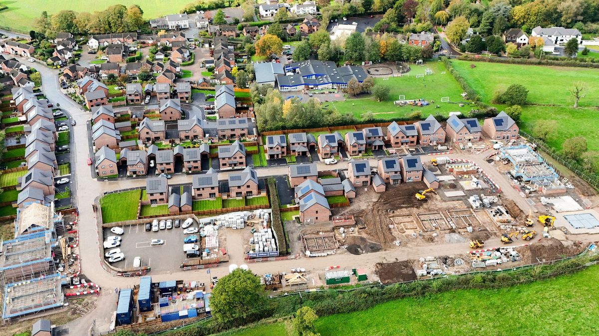 Drone photography of a construction site